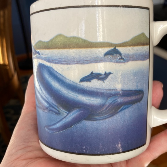 VTG C. Merrill 1987 Humpback Whales Coffee Mug Grand Menagerie Conservation - Picture 9 of 9